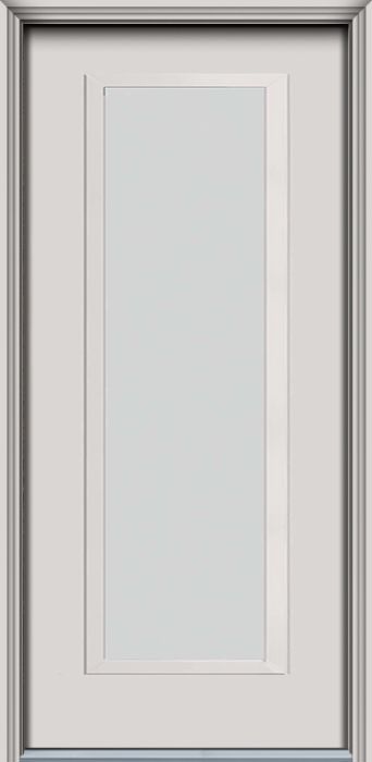 80" Blanca Narrow Full Lite Contemporary Smooth Fiberglass Single Door, WBD Impact