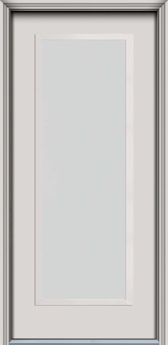 80" Blanca Full Lite Contemporary Smooth Fiberglass Single Door, WBD Impact