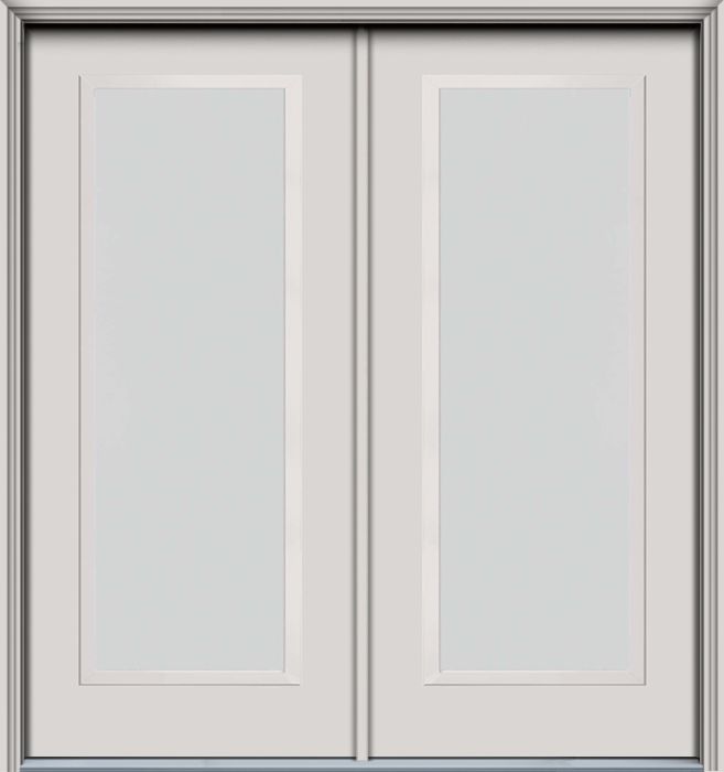 80" Blanca Full Lite Contemporary Smooth Fiberglass Double Door, WBD Impact