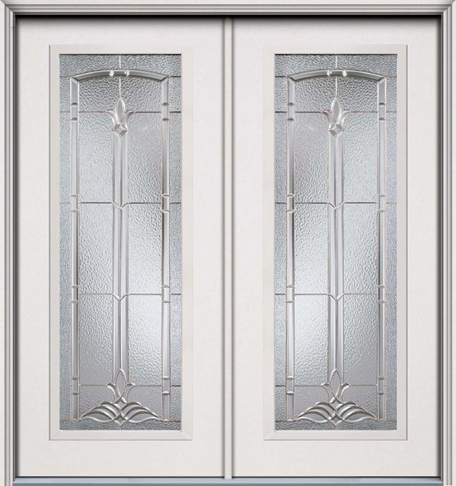 80" Bristol Full Lite Smooth Fiberglass Double Door, WBD Impact