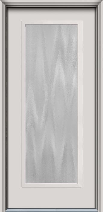 80" Chinchilla Full Lite Contemporary Smooth Fiberglass Single Door, WBD Impact