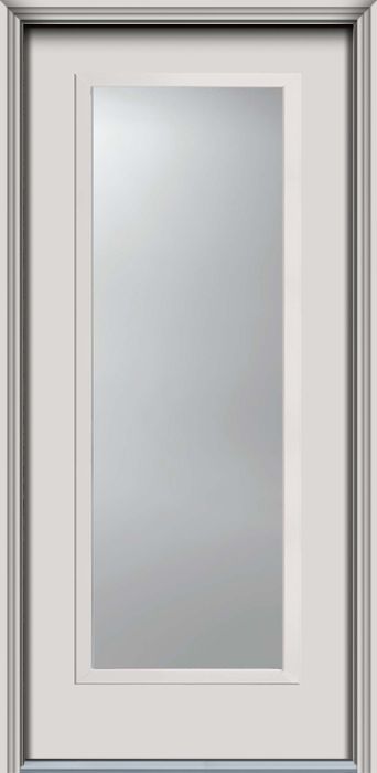 80" Full Lite Contemporary Smooth Fiberglass Single Door, WBD Impact