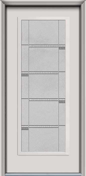 80" Crosswalk Full Lite Contemporary Smooth Fiberglass Single Door, WBD Impact