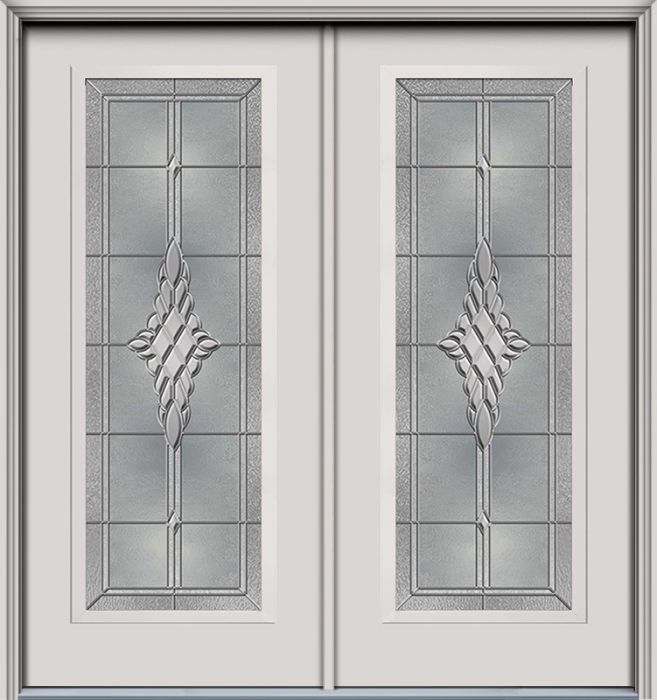 80" Grace Full Lite Smooth Fiberglass Double Door, WBD Impact