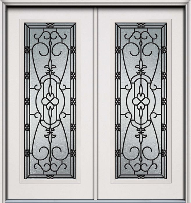 80" Jacinto Full Lite Smooth Fiberglass Double Door, WBD Impact