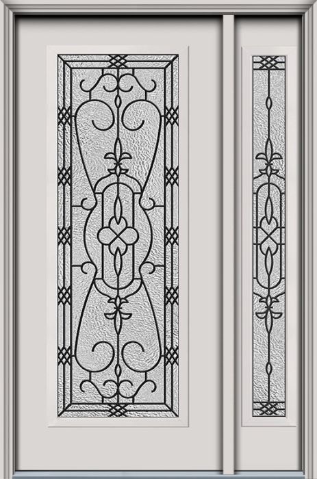 80" Jacinto Full Lite Smooth Fiberglass Single Door, Sidelite, WBD Impact