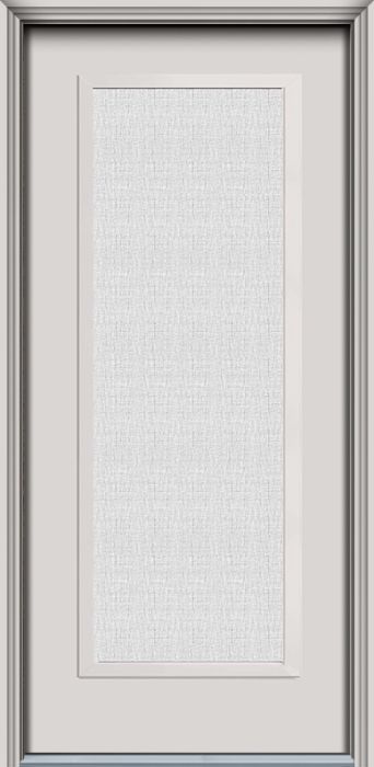 80" Linen Full Lite Contemporary Smooth Fiberglass Single Door, WBD Impact