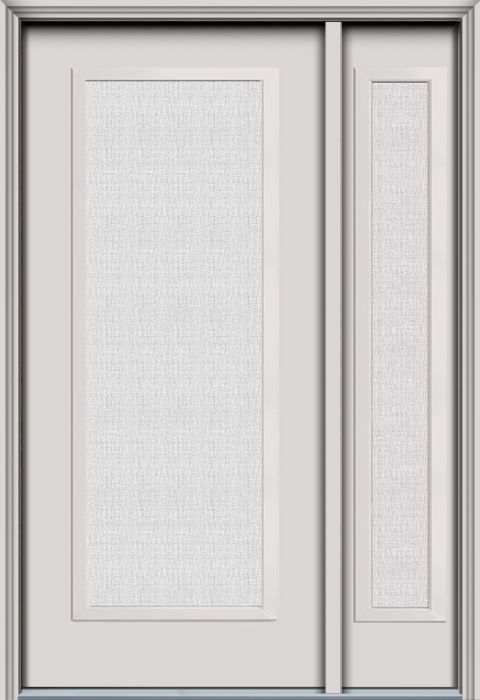 80" Linen Full Lite Contemporary Smooth Fiberglass Single Door, Sidelite, HVHZ Impact