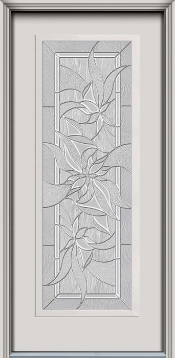 80" Renewed Impressions Full Lite Contemporary Smooth Fiberglass Single Door, WBD Impact