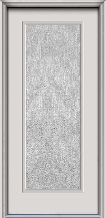 80" Rain Full Lite Contemporary Smooth Fiberglass Single Door, HVHZ Impact