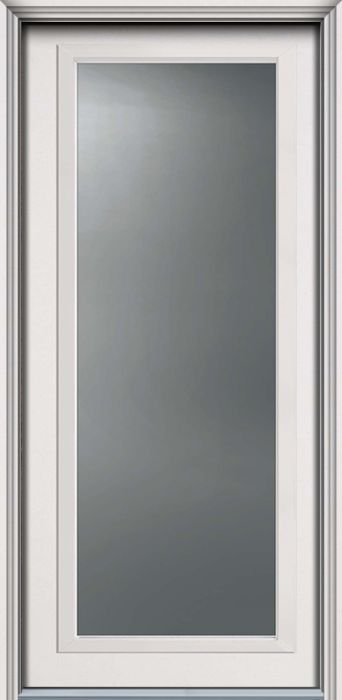 80" Turtle Full Lite Contemporary Smooth Fiberglass Single Door, WBD Impact