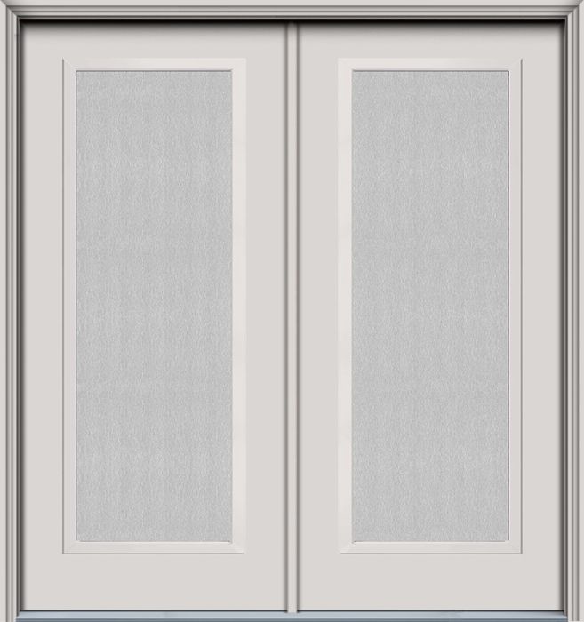 80" Streamed Full Lite Contemporary Smooth Fiberglass Double Door, WBD Impact