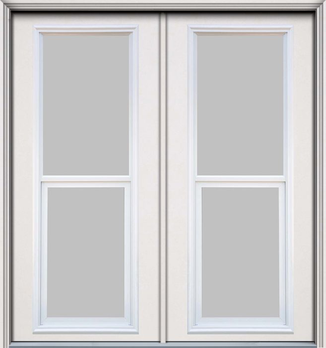 80" Vent Full Lite Smooth Fiberglass Double Door, HVHZ Impact