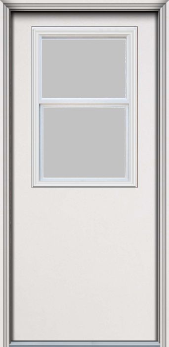 80" Vent 1/2 Lite Smooth Fiberglass Single Door, WBD Impact