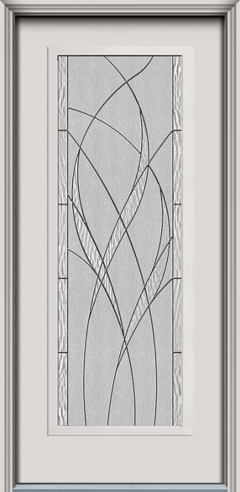 80" Waterside Full Lite Contemporary Smooth Fiberglass Single Door, HVHZ Impact
