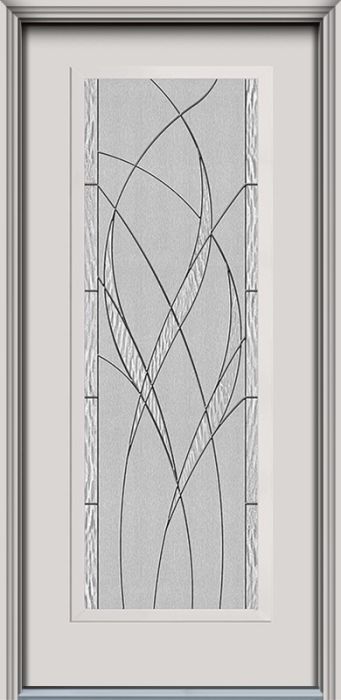 80" Waterside Full Lite Contemporary Smooth Fiberglass Single Door, WBD Impact