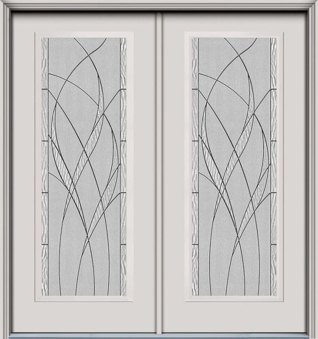 80" Waterside Full Lite Contemporary Smooth Fiberglass Double Door, WBD Impact