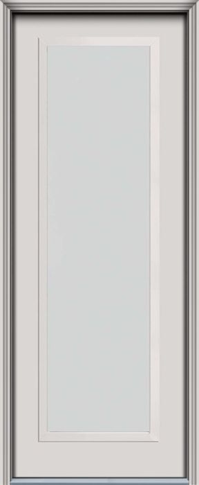 96" Blanca Narrow Full Lite Contemporary Smooth Fiberglass Single Door, HVHZ Impact