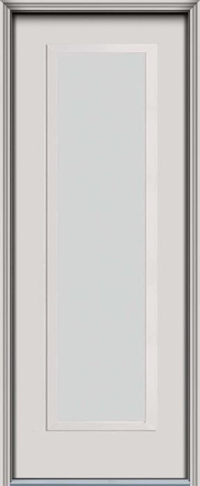 96" Blanca Narrow Full Lite Contemporary Smooth Fiberglass Single Door, WBD Impact