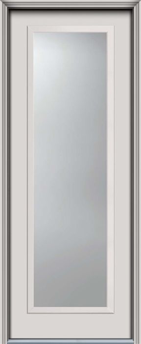 96" Narrow Full Lite Contemporary Smooth Fiberglass Single Door, WBD Impact