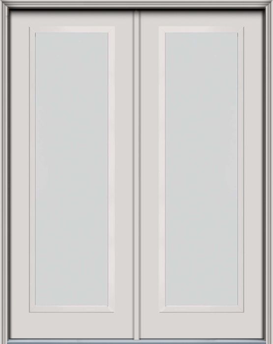96" Blanca Full Lite Contemporary Smooth Fiberglass Double Door, WBD Impact