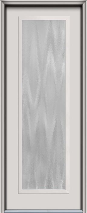 96" Chinchilla Full Lite Contemporary Smooth Fiberglass Single Door, HVHZ Impact