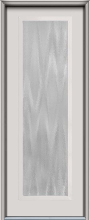 96" Chinchilla Full Lite Contemporary Smooth Fiberglass Single Door, WBD Impact