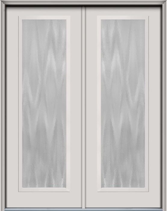 96" Chinchilla Full Lite Contemporary Smooth Fiberglass Double Door, WBD Impact