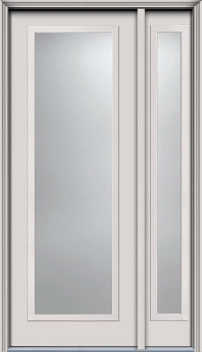 96" Low-E Full Lite Contemporary Smooth Fiberglass Single Door, Sidelite, WBD Impact
