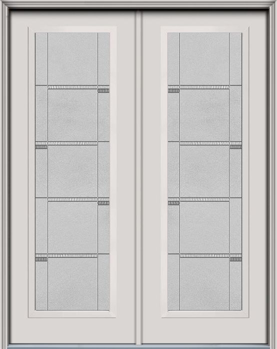 96" Crosswalk Full Lite Contemporary Smooth Fiberglass Double Door, WBD Impact