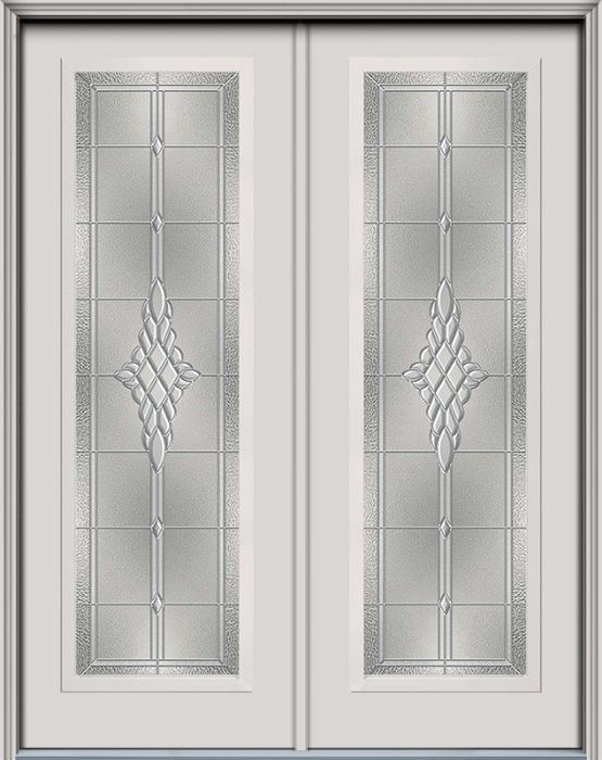 96" Grace Full Lite Smooth Fiberglass Double Door, WBD Impact