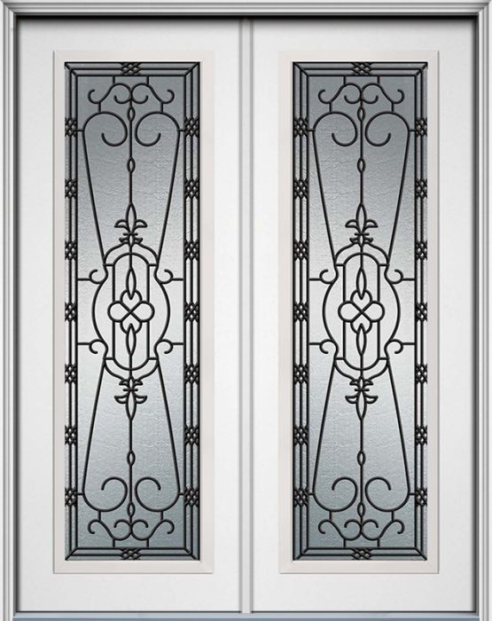 96" Jacinto Full Lite Smooth Fiberglass Double Door, WBD Impact