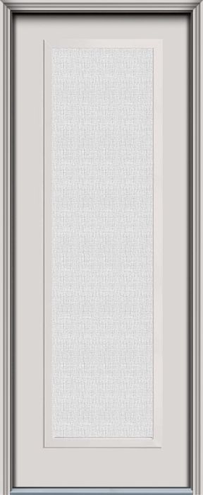 96" Linen Full Lite Contemporary Smooth Fiberglass Single Door, HVHZ Impact