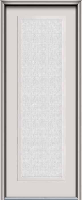 96" Linen Full Lite Contemporary Smooth Fiberglass Single Door, WBD Impact