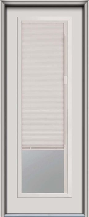 96" Blink Blinds Full Lite Contemporary Smooth Fiberglass Single Door, WBD Impact