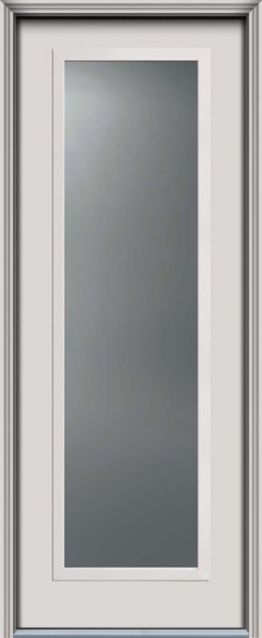 96" Turtle Full Lite Contemporary Smooth Fiberglass Single Door, HVHZ Impact