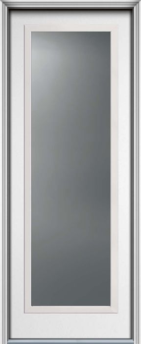 96" Turtle Full Lite Contemporary Smooth Fiberglass Single Door, WBD Impact
