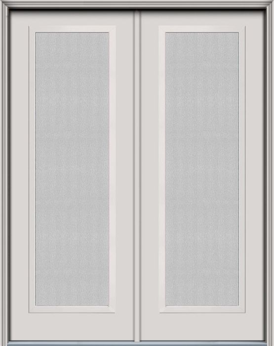 96" Streamed Full Lite Contemporary Smooth Fiberglass Double Door, HVHZ Impact