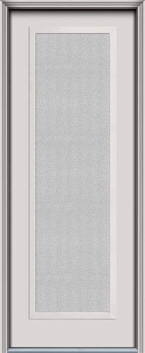 96" Streamed Full Lite Contemporary Smooth Fiberglass Single Door, WBD Impact