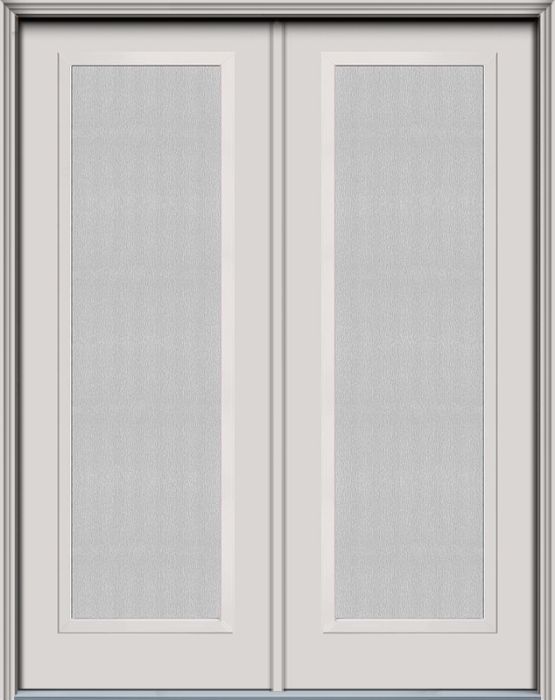 96" Streamed Full Lite Contemporary Smooth Fiberglass Double Door, WBD Impact