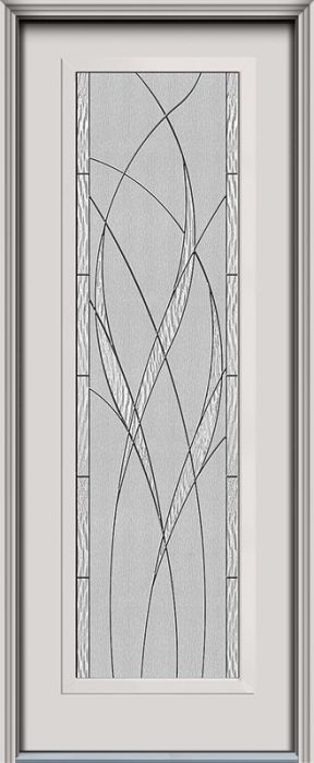 96" Waterside Full Lite Contemporary Smooth Fiberglass Single Door, WBD Impact