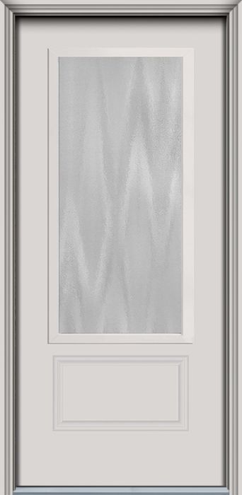 80" Chinchilla 3/4 Lite 1 Panel Modern Smooth Fiberglass Single Door, WBD Impact