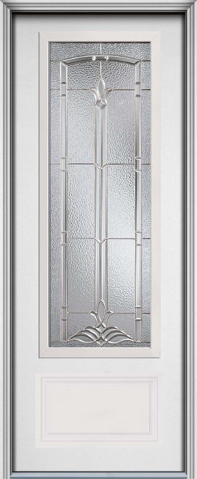 96" Bristol 3/4 Lite 1 Panel Smooth Fiberglass Single Door, WBD Impact