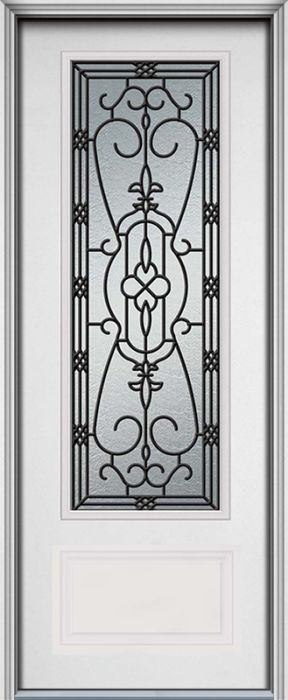 96" Jacinto 3/4 Lite 1 Panel Smooth Fiberglass Single Door, WBD Impact