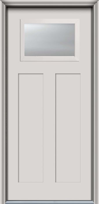 80" Top View 2 Panel Smooth Fiberglass Single Door, WBD Impact
