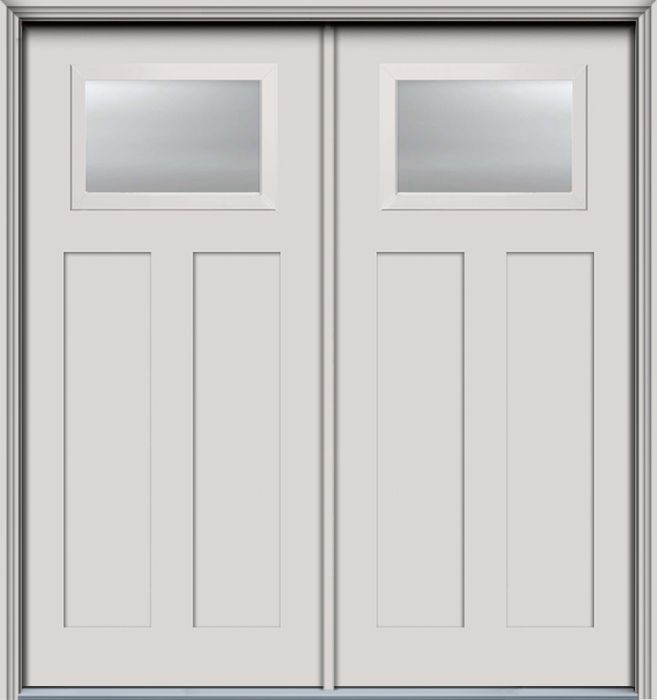 80" Top View 2 Panel Smooth Fiberglass Double Door, WBD Impact
