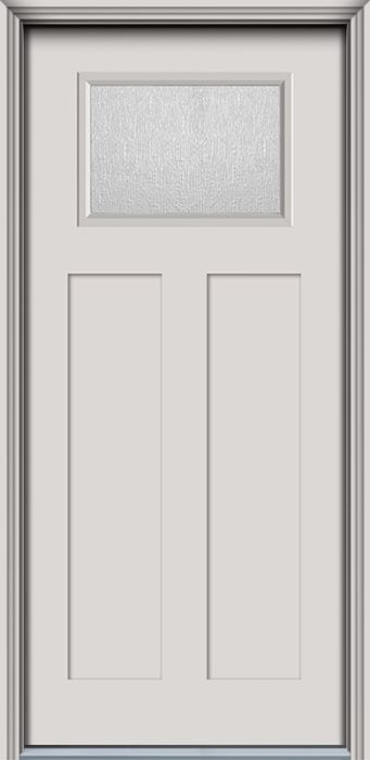 80" Rain Top View 2 Panel Smooth Fiberglass Single Door, WBD Impact