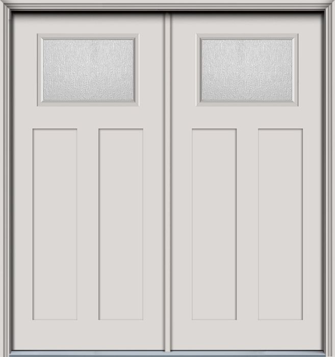 80" Rain Top View 2 Panel Smooth Fiberglass Double Door, WBD Impact
