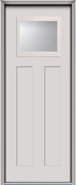 96" Top View 2 Panel Smooth Fiberglass Single Door, WBD Impact