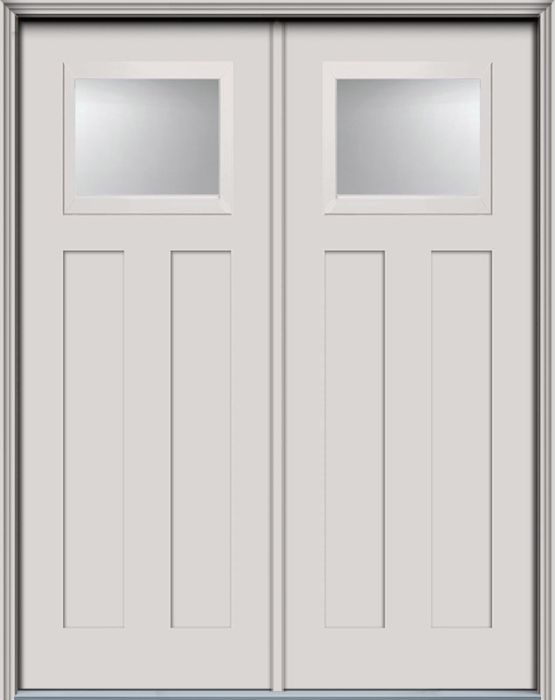 96" Top View 2 Panel Smooth Fiberglass Double Door, WBD Impact